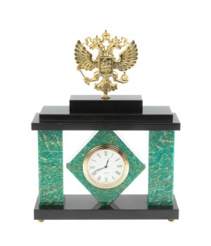 Часы "Герб" из камня амазонит 129423