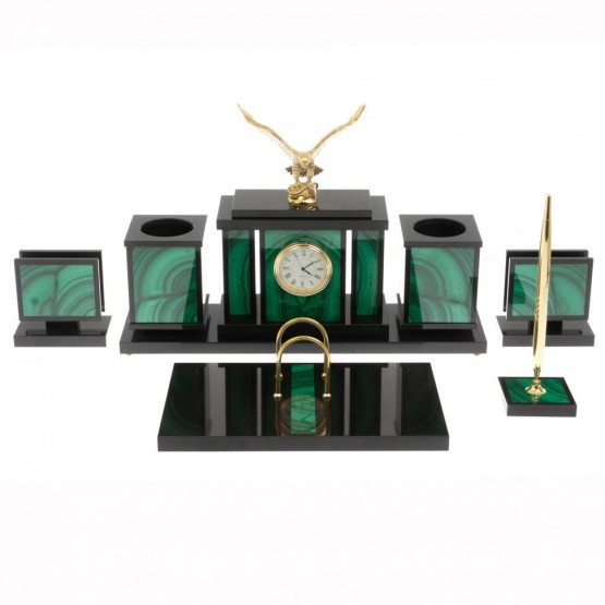 Настольный набор "Орел" из малахита 129854