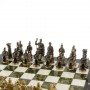Шахматы "Римские" бронза 44х44 см из мрамора и змеевика 129659