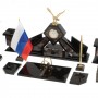 Настольный набор "Орел" из конгломерата с бюваром и лотком А4 126935