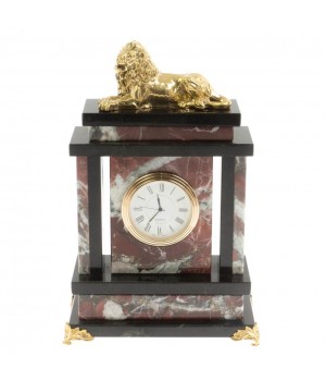 Часы "Лев" из креноида и змеевика 129871 Часы "Лев" из креноида и змеевика 129871