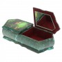 Шкатулка на два отделения "Хозяйка медной горы и летний пейзаж" из змеевика 129670