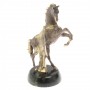 Статуэтка из бронзы "Конь с попоной" камень нефрит 130118