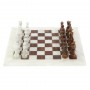 Каменные шахматы "Игрок" из белого мрамора и оникса 38х38 см 128888