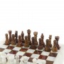 Каменные шахматы "Игрок" из белого мрамора и оникса 38х38 см 128888