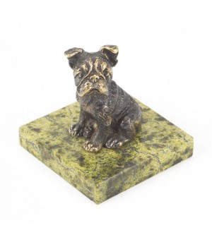 Статуэтка из бронзы и змеевика "Собачка средняя №2" 118751