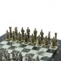 Шахматы "Римские легионеры" доска 32х32 мрамор шабровский змеевик 128970