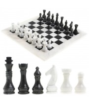 Шахматы настольные "Классические" доска 38х38 см камень мрамор