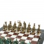 Шахматы "Римские войны" фигуры бронза / патина 44х44 см лемезит мрамор 128380