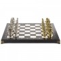 Шахматы с металлическими фигурами "Римские воины" доска 44х44 см из натурального мрамора