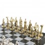 Настольная игра шахматы "Восточные" доска 40х40 см камень серый мрамор фигуры металл