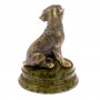 Бронзовая статуэтка собака "Боксер щенок" на подставке / статуэтка из бронзы / декоративная фигурка / сувенир из камня