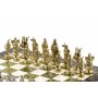 Шахматы подарочные "Рыцари крестоносцы" доска 44х44 см камень мрамор змеевик фигуры металлические