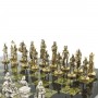 Настольные шахматы "Галлы и Римляне" доска 40х40 см камень змеевик фигуры металл