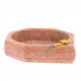 Пепельница из розового мрамора с накладкой / пепельница для дома настольная / сувенир из камня / подарок мужчине