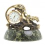 Декоративные часы из бронзы "Пантера" на подставке из змеевика