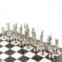 Настольные шахматы "Древний Рим" доска из камня 44х44 см фигуры металлические 121527
