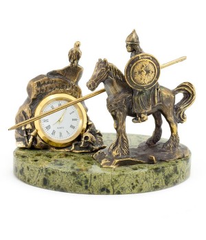 Часы "Нужный камень" бронза змеевик 116177