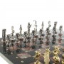 Шахматы "Минотавр" доска 36х36 см камень креноид змеевик фигуры металлические