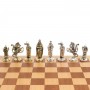 Шахматный ларец "Рыцари крестоносцы" доска бук 43,5х43,5 см / Шахматы подарочные / Шахматы металлические / Шахматный набор / Шахматы деревянные