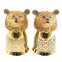 Подарочный набор "Медведь" фляжка с гравюрой и 2 стопки перевертыши 70 мл бронза Златоуст