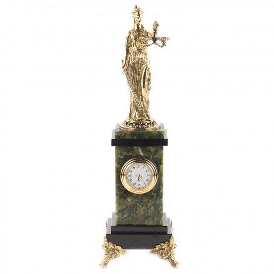 Часы из натурального нефрита "Фемида" - отличный подарок на день юриста