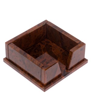 Лоток для бумаг "Кубарик" из коричневого обсидиана / лоток настольный / подставка для бумаг А4 на стол