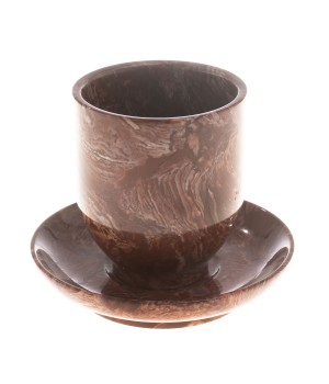 Набор кофейная / чайная пара из камня лемезит / чашка и тарелка