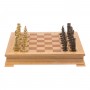 Шахматный ларец "Спарта" фигуры из бронзы, доска бук 43,5х43,5 см / Шахматы подарочные / Шахматный набор / Настольная игра