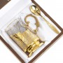 Позолоченный подстаканник "Герб РФ" с хрустальным стаканом 260 мл в подарочной упаковке Златоуст 119261