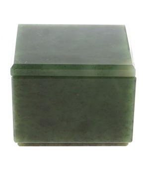 Шкатулка из нефрита 6,5х6,5х5 см / шкатулка для ювелирных украшений / для хранения бижутерии / шкатулка из камня