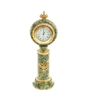Настольные часы "Корона" камень змеевик бронза 113131
