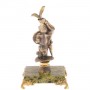 Статуэтка из бронзы "Кролик - фокусник" на подставке из змеевика 125269