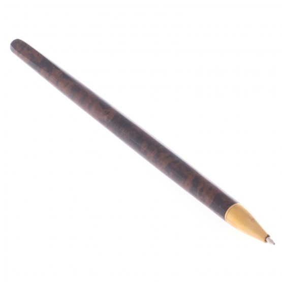 Ручка шариковая из натурального обсидиана коричневая