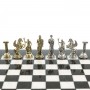 Настольная игра шахматы "Подвиги Геракла" доска 28х28 см из камня мрамор фигуры металлические