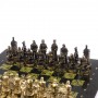 Шахматы бронзовые "Европейские" доска 32х32 см змеевик / Шахматы подарочные / Шахматный набор в подарок / Настольная игра для двоих
