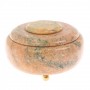 Шкатулка круглая из розового мрамора 15х15х10 см 129904