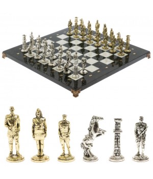 Шахматы "Великая Отечественная война" доска 40х40 см мрамор змеевик 129834