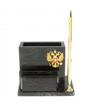 Карандашница с визитницей из змеевка 129770