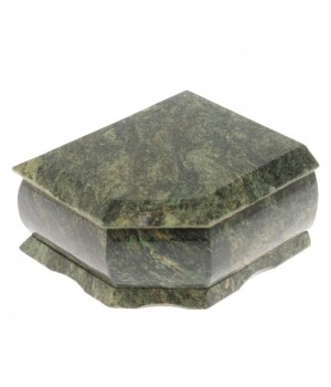 Шкатулка из змеевика с зеркалом 11,5х11х6 см 129576 Шкатулка из змеевика с зеркалом 11,5х11х6 см 129576