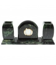 Офисный письменный набор с часами из шабровского змеевика 129390