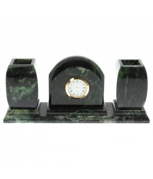 Офисный письменный набор с часами из шабровского змеевика 129390