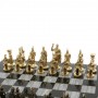 Шахматы из бронзы "Римские" доска 44х44 см из серого мрамора 129661