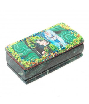 Шкатулка Хозяйка медной горы змеевик 14х7х5 см 116938