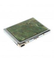 Портсигар 10 сигарет с зажигалкой камень жадеит 129403