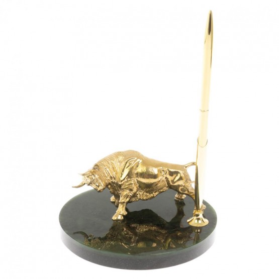 Статуэтка "Бык" с подставкой под ручку на нефрите 13х13х22 см 129925