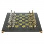 Сувенирные шахматы "Икар" доска 32х32 см из камня змеевик фигуры металлические