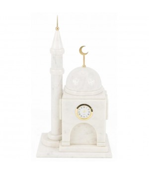 Оригинальные часы "Мечеть" из натурального белого мрамора
