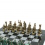 Шахматы "Римские войны" фигуры бронза / патина 44х44 см серый мрамор 128381