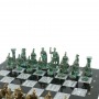 Шахматы "Римские войны" фигуры бронза / патина 44х44 см серый мрамор 128381
